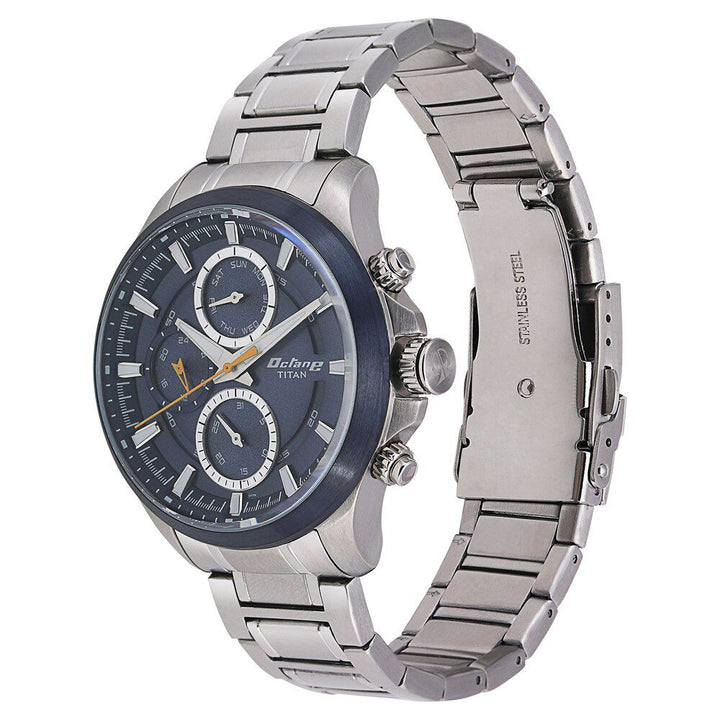 Titan Octane Blue Dial Quartz Multifunction Stainless Steel Strap watch for Men NS90104KM01