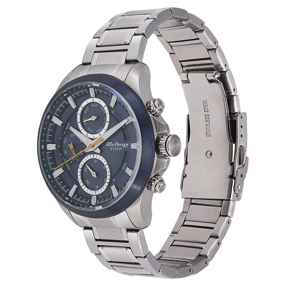 Titan Octane Blue Dial Quartz Multifunction Stainless Steel Strap watch for Men - The Watch Factory ®