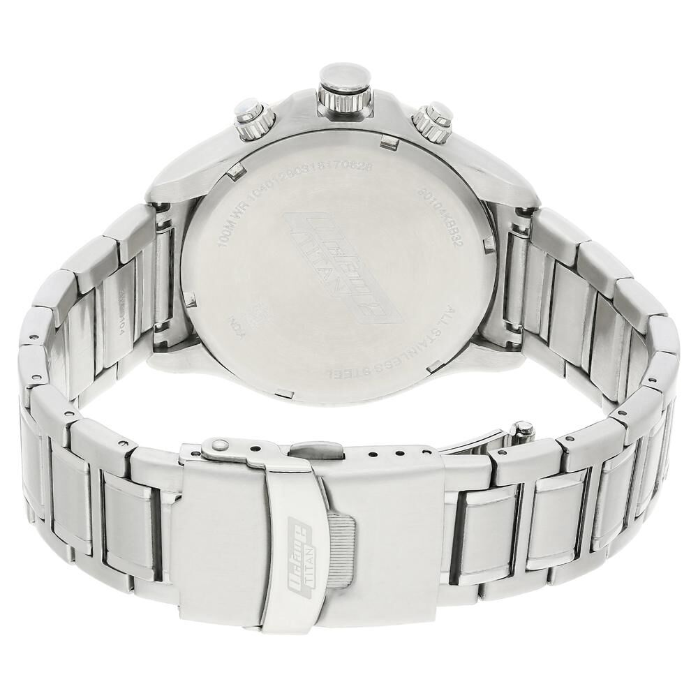 Titan Octane Black Dial Quartz Multifunction Stainless Steel Strap watch for Men NS90104KM02