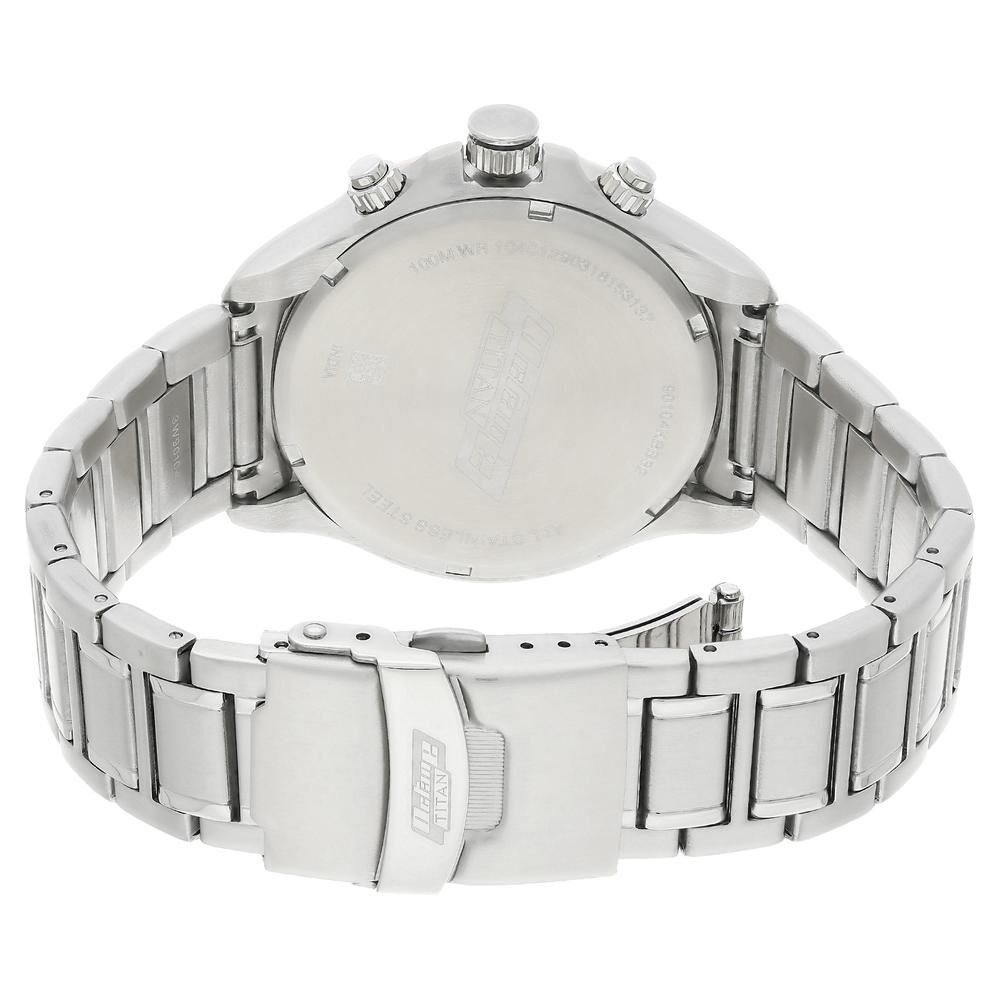 Titan Octane White Dial Quartz Multifunction Stainless Steel Strap watch for Men - The Watch Factory ®