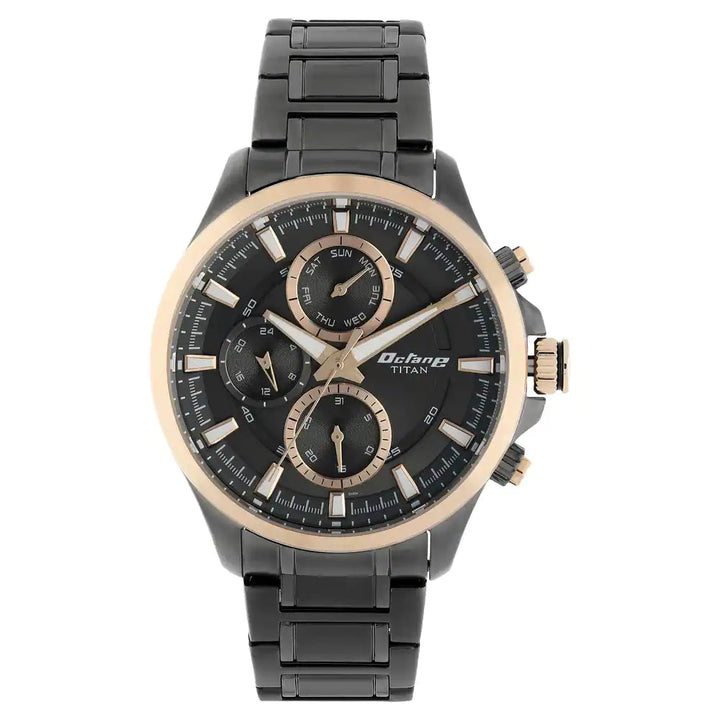 Titan Octane Black Dial Stainless Steel Strap Watch 90104KM04 / NP90104KM04
