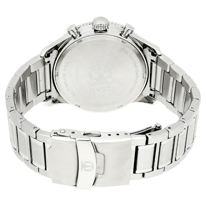 Titan Quartz Chronograph Silver Dial Stainless Steel Strap Watch for Men-NR90105KM02