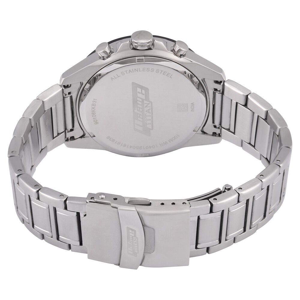Titan Octane White Chrono Stainless Steel Strap watch for Men-NP90106KM01