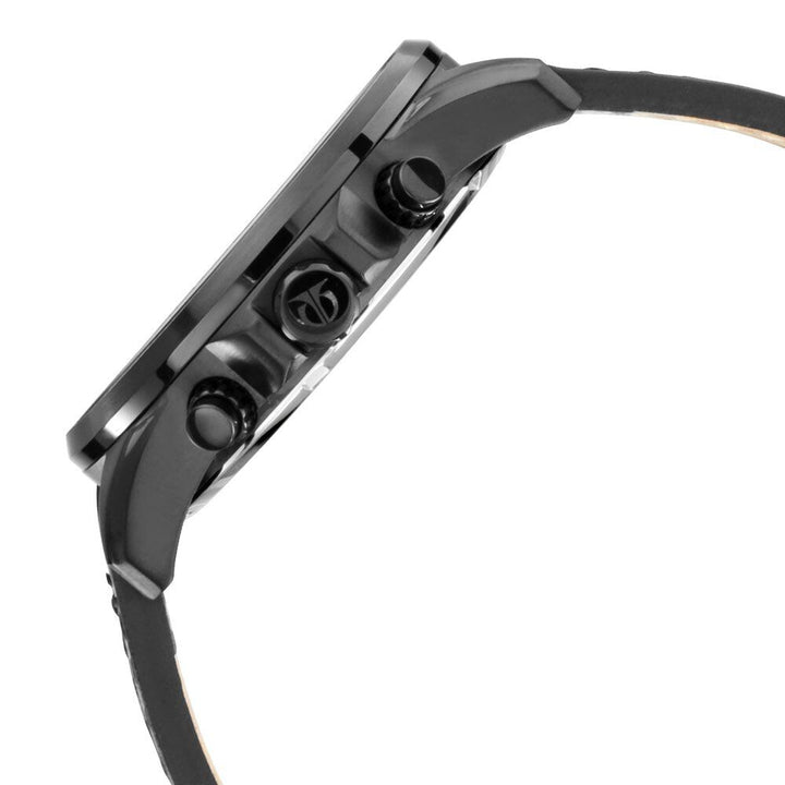 Titan Quartz Multifunction Black Dial Leather Strap Watch for Men-90107NL01