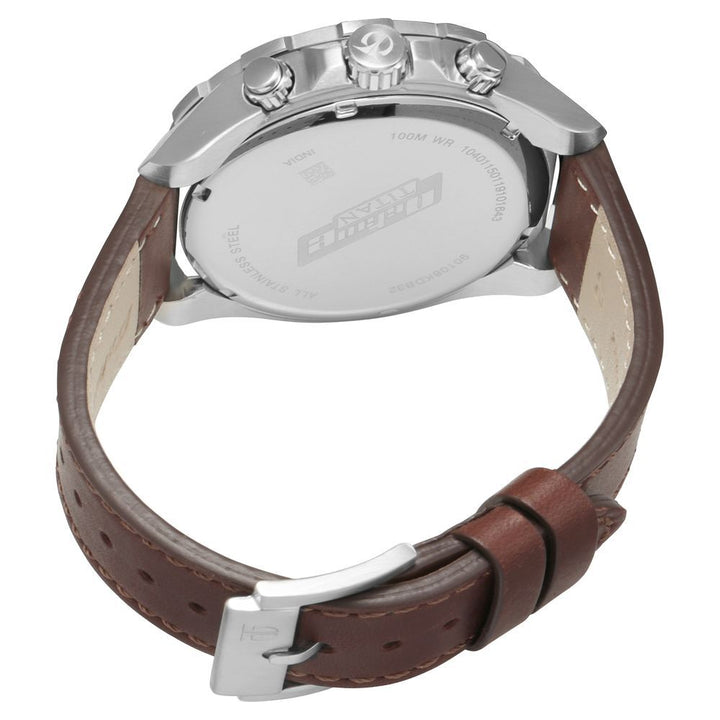 Titan Octane Blue Chronograph Leather Strap watch for Men NS90108KL02