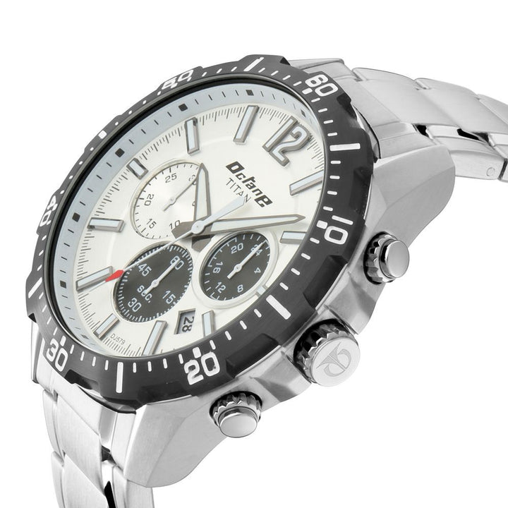 Titan Quartz Chronograph Silver Dial Stainless Steel Strap Watch for Men NS90108KM01