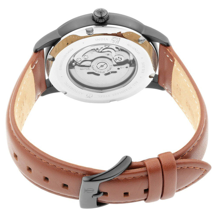 Titan Automatics Black Dial Automatic Leather Strap watch for Men NS90110NL01