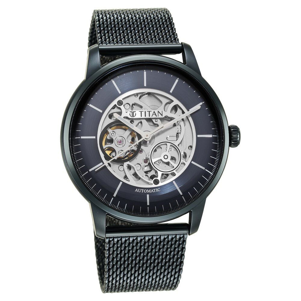 Titan Mechanical Blue Dial Automatic watch for Men with Stainless Steel Strap - The Watch Factory ®