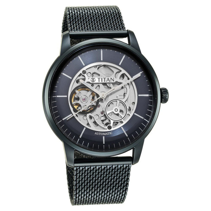 Titan Mechanical Blue Dial Automatic watch for Men with Stainless Steel Strap - The Watch Factory ®