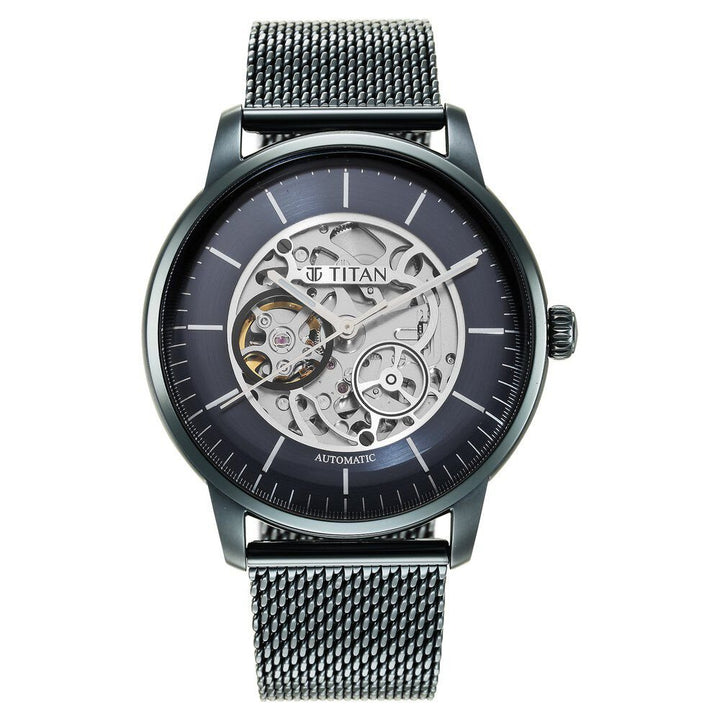 Titan Mechanical Blue Dial Automatic watch for Men with Stainless Steel Strap - The Watch Factory ®