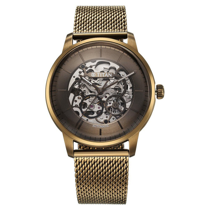 Titan Automatic Color Upgrade Green Dial Green Color Stainless Steel Strap Watch for Men 90110QM03