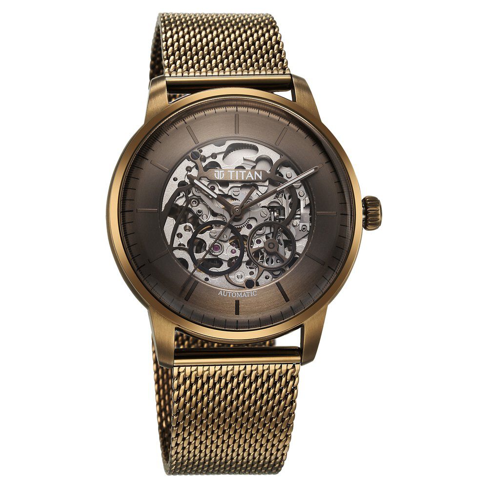Titan Automatic Color Upgrade Green Dial Green Color Stainless Steel Strap Watch for Men 90110QM03