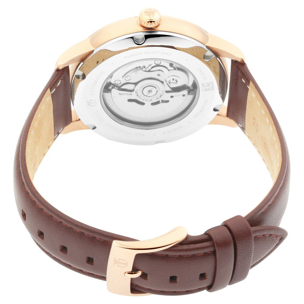 Titan Automatics Blue Dial Automatic Leather Strap watch for Men NS90110WL02