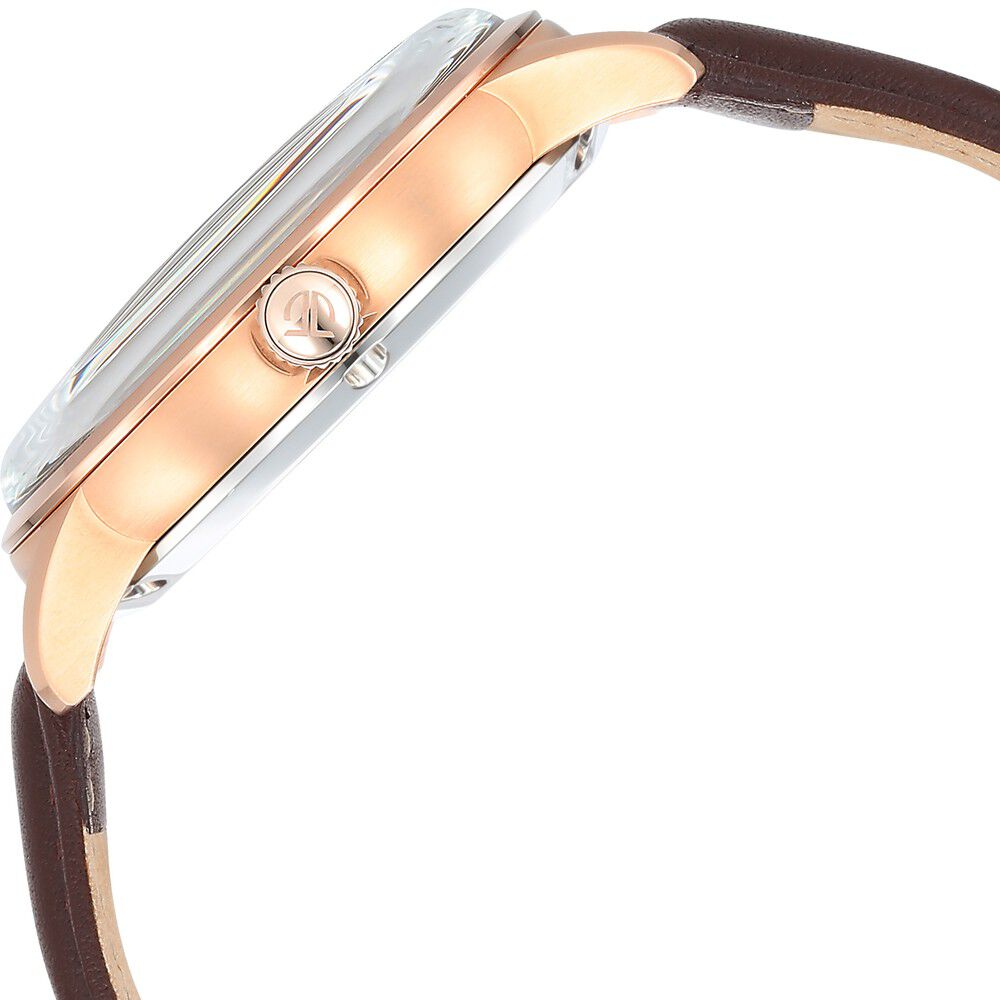 Titan Skeletal Automatic Blue Dial Brown Leather Strap Watch for Men-NT90110WL04