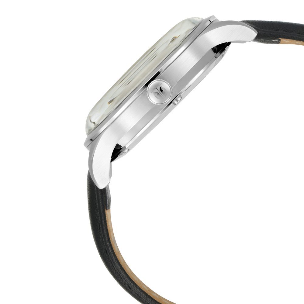 Titan Automatic Silver Dial Leather Strap Watch for Men NR90111SL01