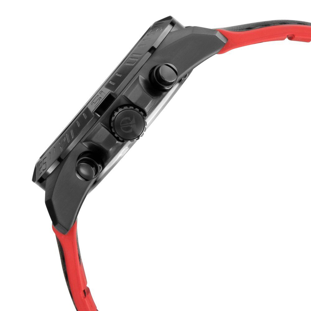 Titan Octane Hyper Lume Black Dial Chronograph Leather Strap Watch for Men-NN90112NP01