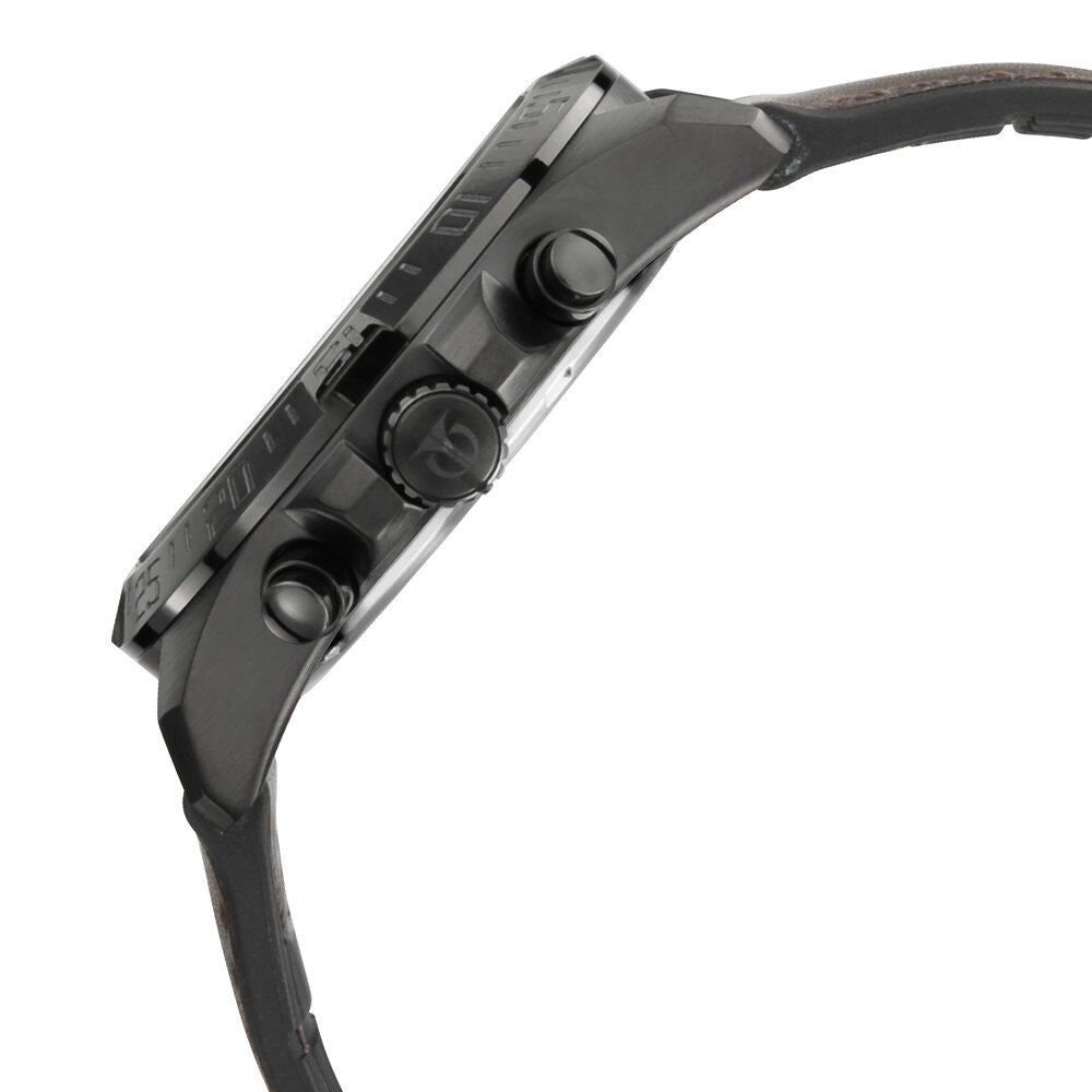 Titan Octane Hyper Lume Blue Dial Chronograph Leather Strap watch for Men-NP90112NP02