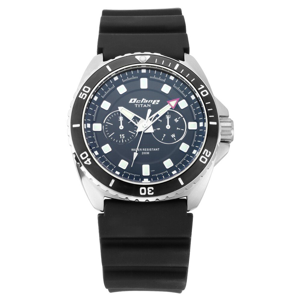 Titan Octane Hyper Lume Black Dial Analog TPU Strap watch for Men-NP90113KP01
