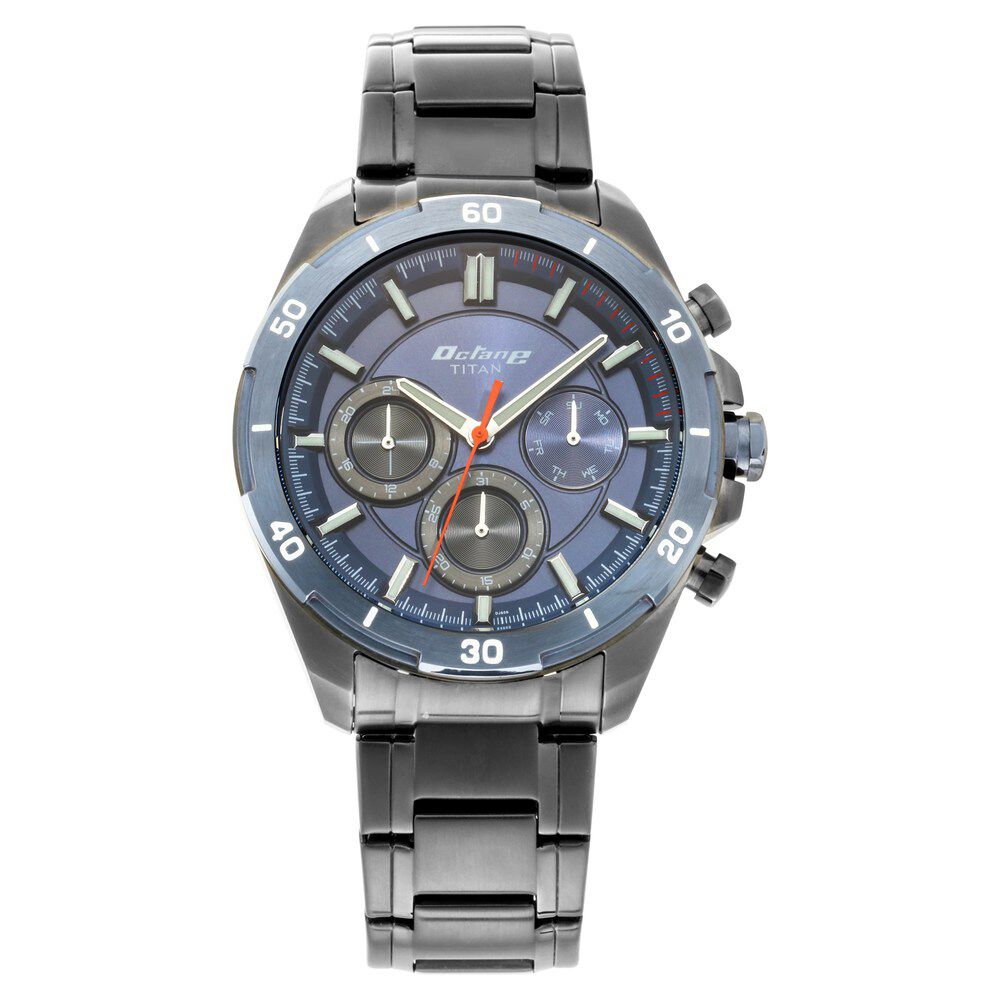 Titan Chronograph Silver Dial Quartz Stainless Steel Strap Men Watch NS90114KM01