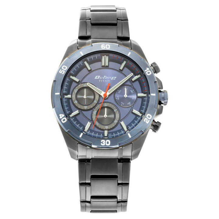 Titan Chronograph Silver Dial Quartz Stainless Steel Strap Men Watch NS90114KM01