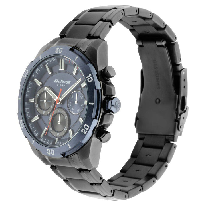 Titan Chronograph Silver Dial Quartz Stainless Steel Strap Men Watch NS90114KM01