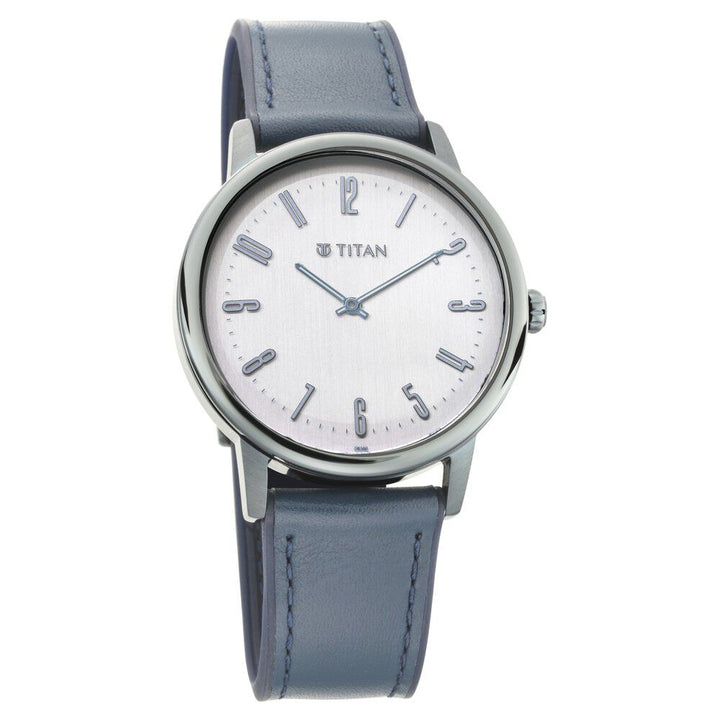 Titan Athleisure Grey Dial Analog Leather Strap Watch for Men NQ90118QP01