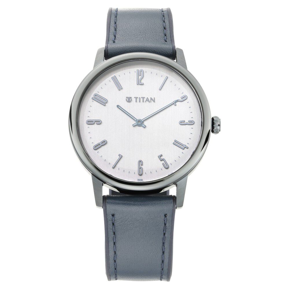 Titan Athleisure Grey Dial Analog Leather Strap Watch for Men NQ90118QP01