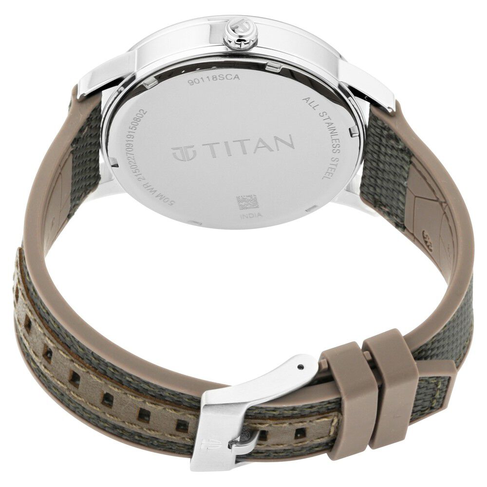 Titan Athleisure Silver Dial Quartz Multifunction Nylon Strap watch for Men NQ90118SP02
