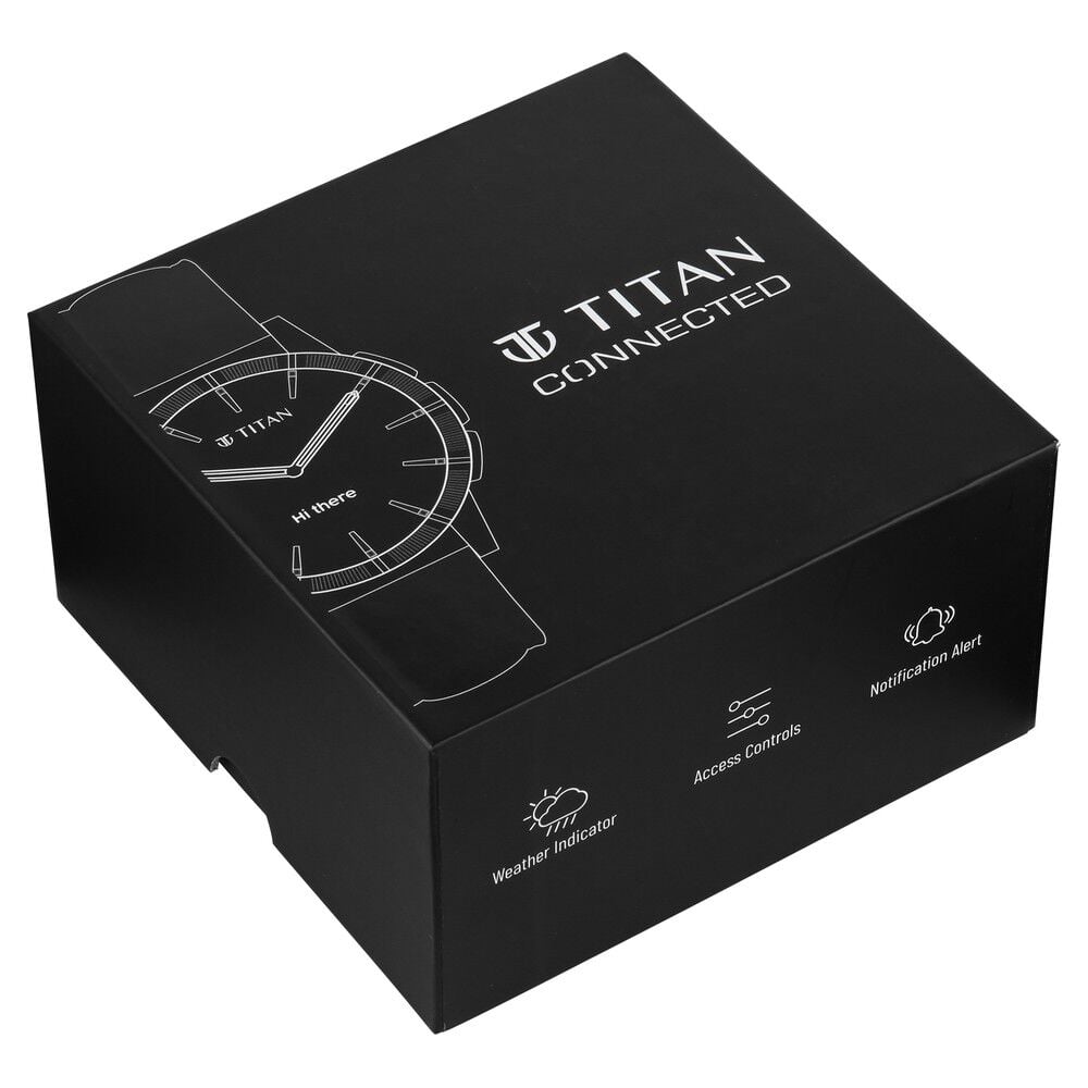 Titan Connected Plus Brown Dial Smart Analog Leather Strap Watch For Men