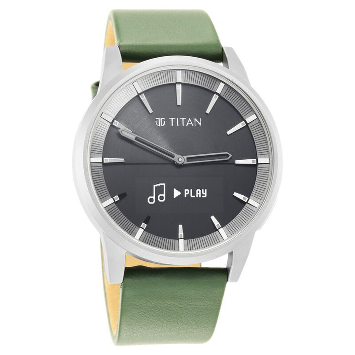 Titan Connected Plus Black Dial Hybrid Silicone Strap Watch For Men