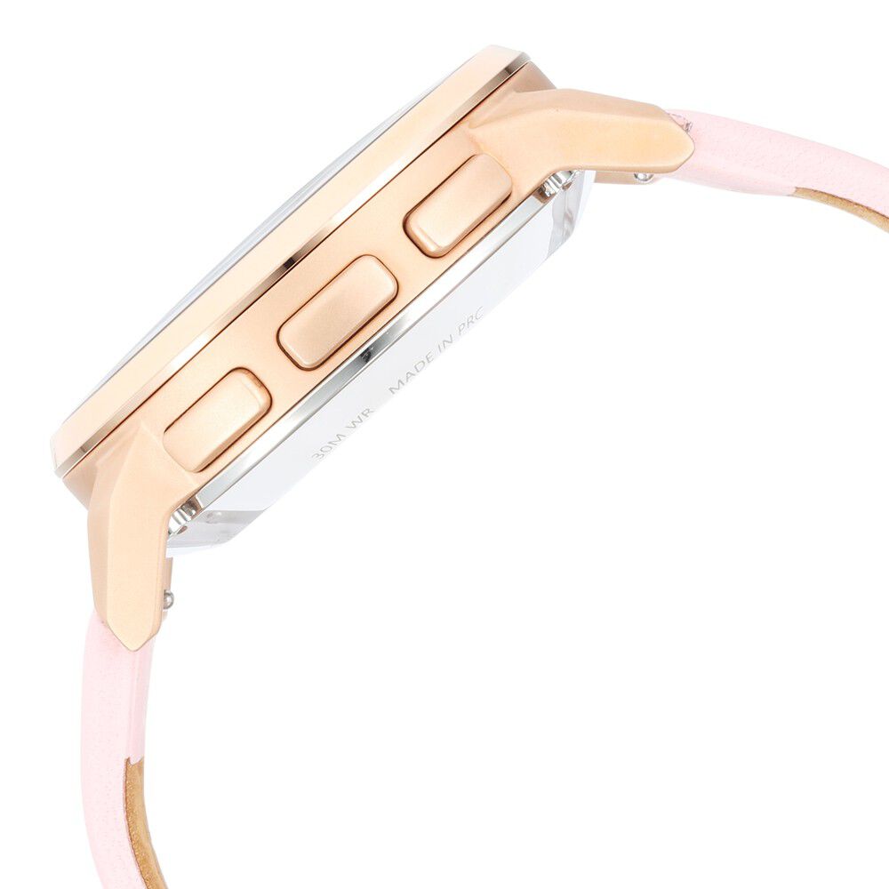 Titan Connected Plus Pink Dial Hybrid Leather Strap Watch For Women