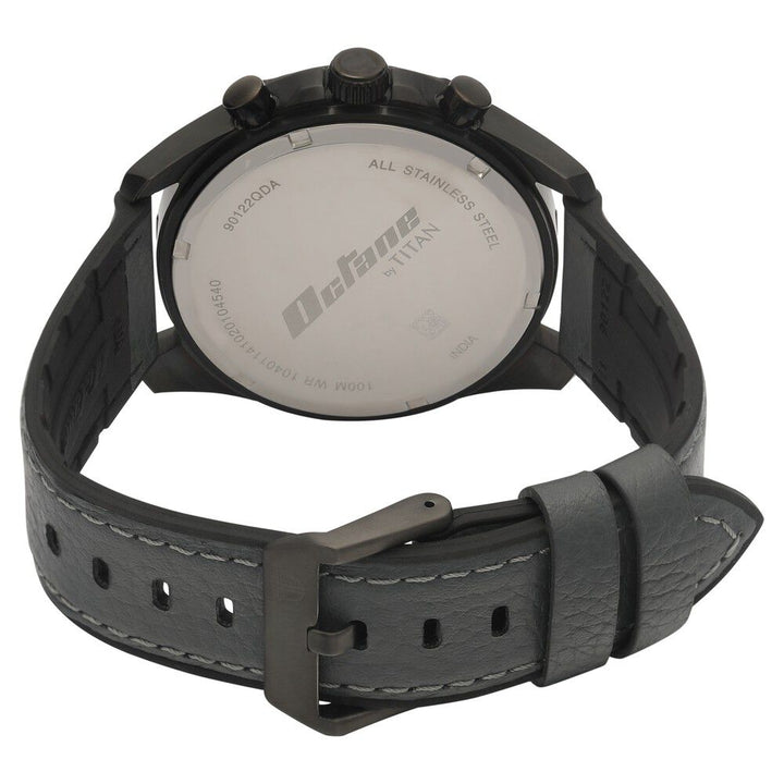 Titan Quartz Multifunction Black Dial with Silicone & Leather Strap watch for Men-NS90122QP01
