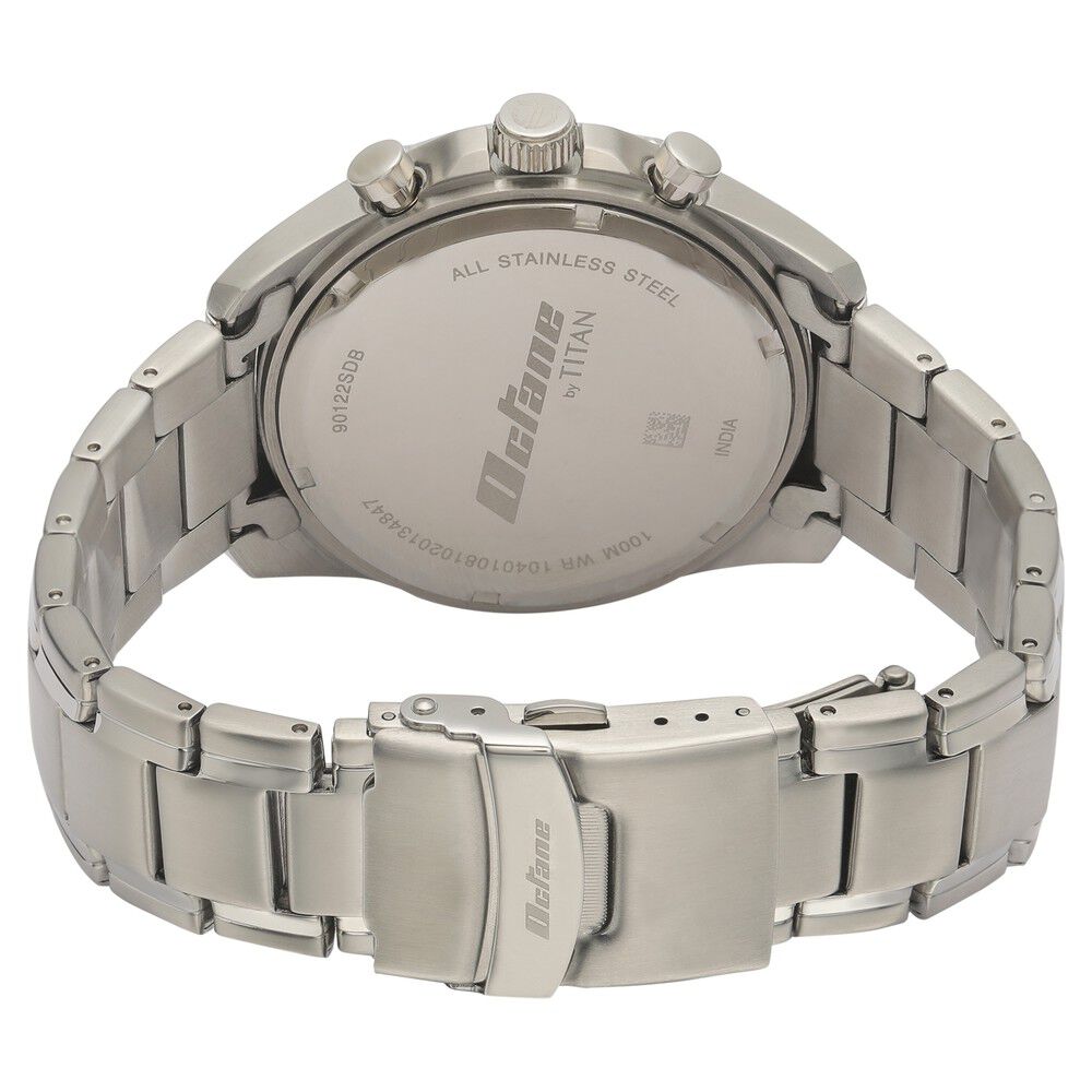 Titan Quartz Multifunction Green Dial Stainless Steel Strap Watch for Men NS90122SM01