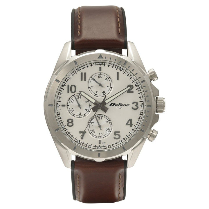 Titan Quartz Multifunction Silver Dial Silicone and Leather Strap watch for Men NS90122SP01