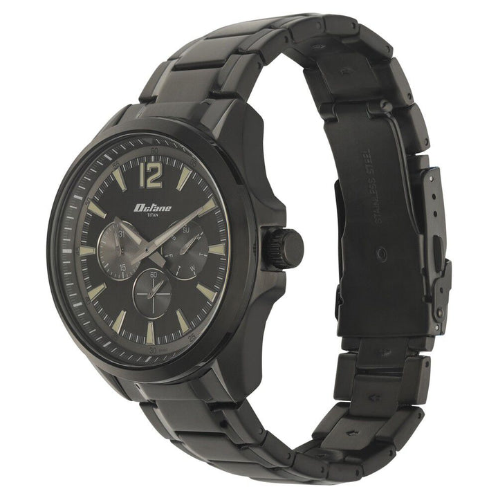 Titan Quartz Multifunction Silver Dial Stainless Steel Strap Watch for Men NS90124NM01