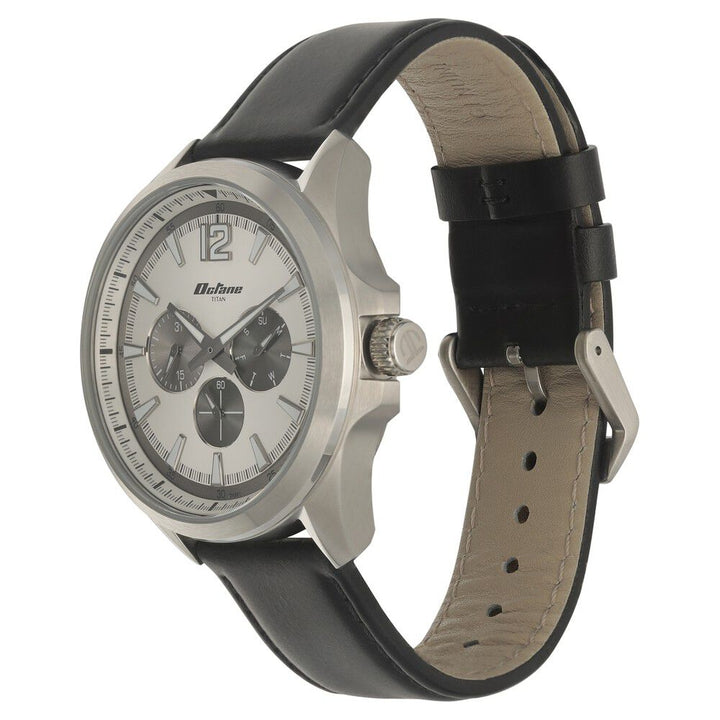 Titan Quartz Multifunction Silver Dial Leather Strap Watch for Men - The Watch Factory ®