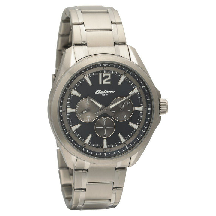 Titan Quartz Multifunction Blue Dial Stainless Steel Strap Watch for Men NS90124SM01