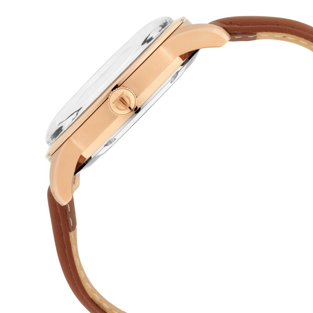 Titan Automatics Silver Dial Automatic Leather Strap Watch for Men NS90126WL01