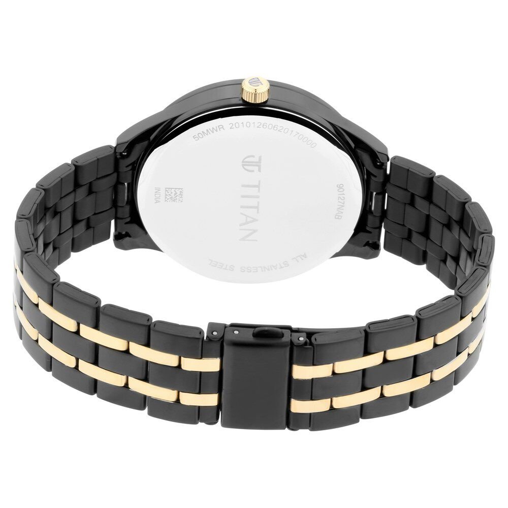Titan Regalia Opulent Black Dial Multifunction Stainless Steel Strap watch for Men - The Watch Factory ®
