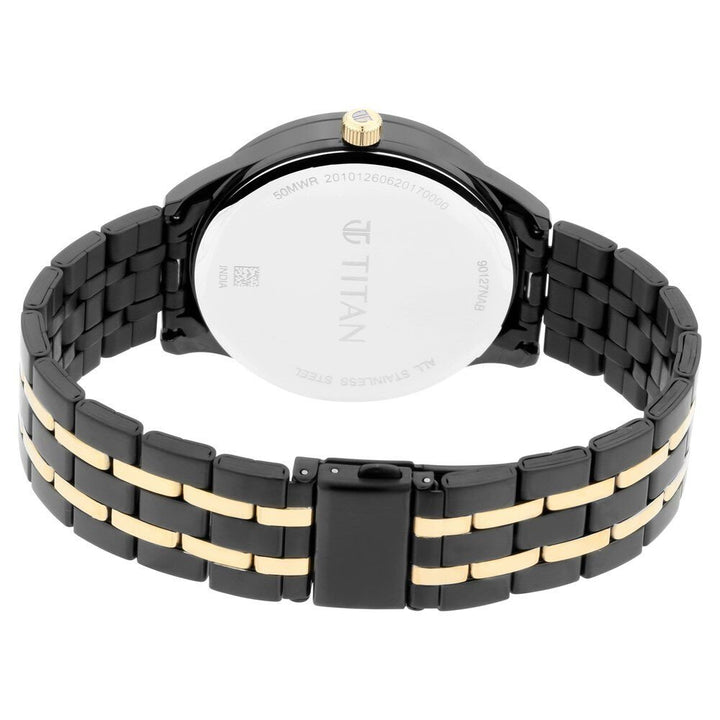 Titan Regalia Opulent Black Dial Multifunction Stainless Steel Strap watch for Men - The Watch Factory ®