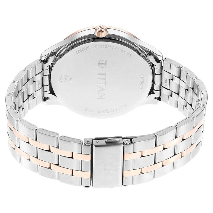 Titan Opulent Blue Dial Quartz Multifunction Stainless Steel Strap watch for Men NS90127KM02