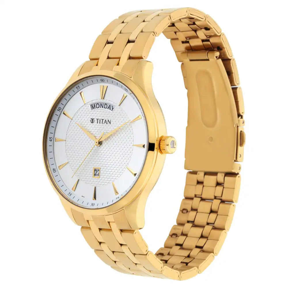 Titan Regalia Opulent Stainless Steel Watch NP90127YM01 (DK779)