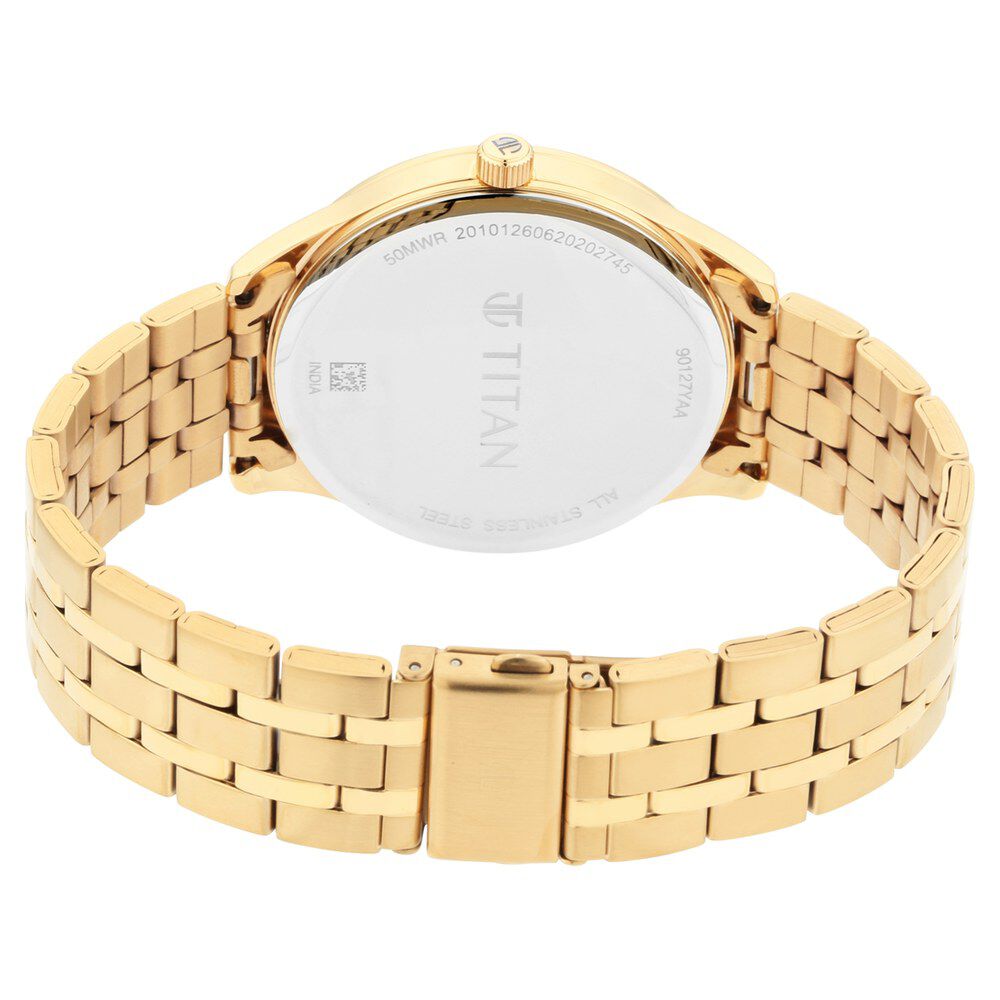 Titan Quartz Analog with Day and Date White Dial Stainless Steel Strap Watch for Men - The Watch Factory ®