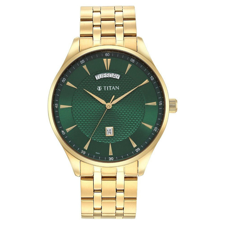 Titan Opulent Green Dial Analog Stainless Steel Strap watch for Men - The Watch Factory ®