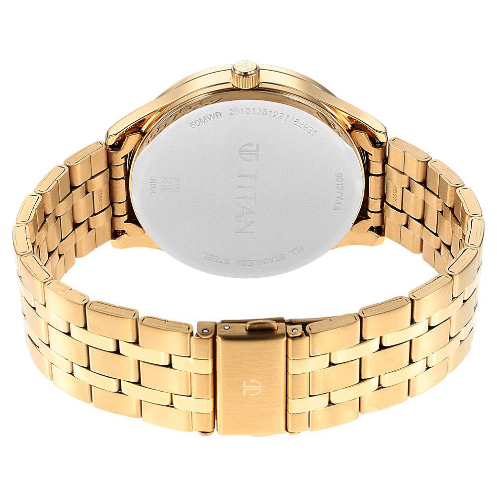 Titan Opulent Green Dial Quartz Multifunction Stainless Steel Strap watch for Men NS90127YM05