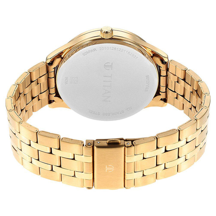 Titan Opulent Green Dial Quartz Multifunction Stainless Steel Strap watch for Men NS90127YM05