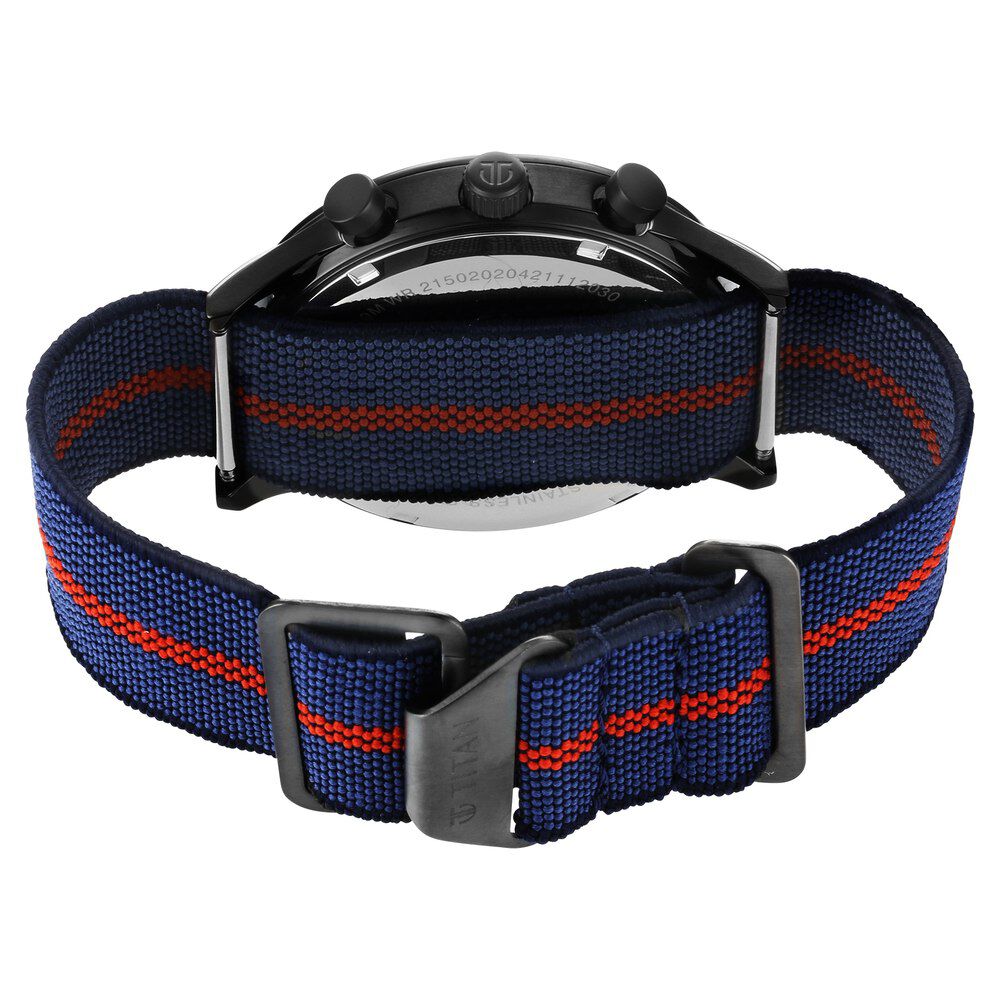 Titan Athleisure Anthracite Dial Quartz Multifunction Nylon Strap watch for Men-NS90129QP02