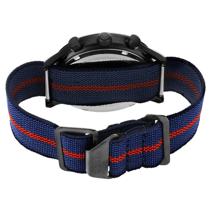 Titan Athleisure Anthracite Dial Quartz Multifunction Nylon Strap watch for Men-NS90129QP02