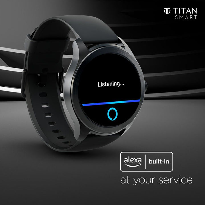 Titan Smart Touch Screen Unisex Watch With Black Dial Silicone Strap With Women's Health Tracking