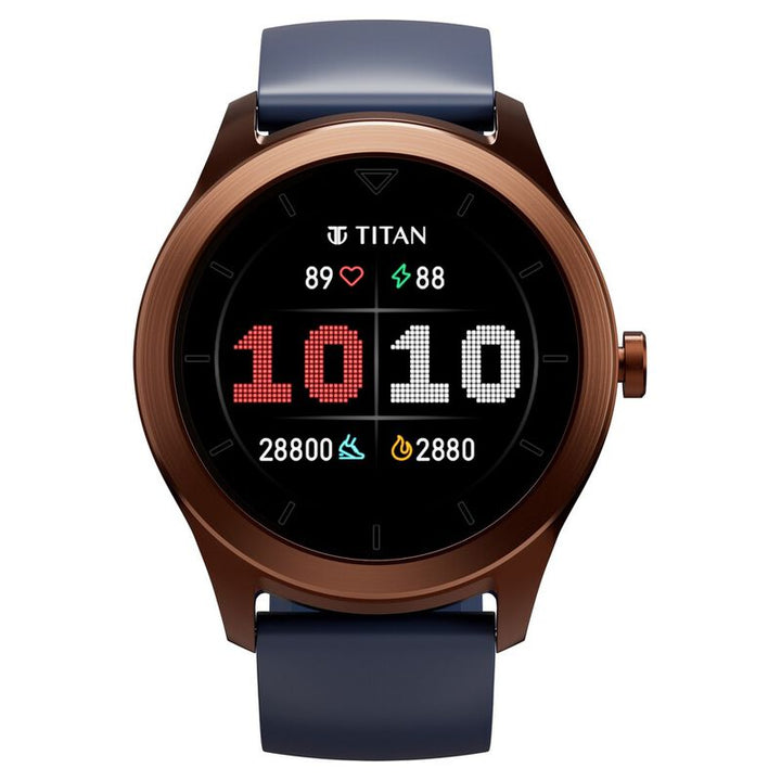 Titan Smart Touch Screen Smart WatchBlue Silicone Strap Watch For Unisex
